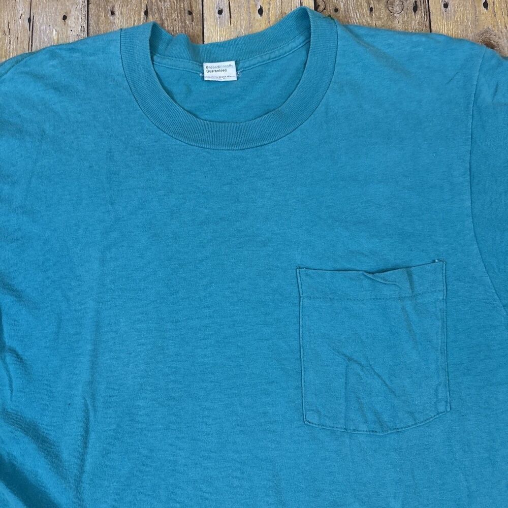 Vintage BVD Pocket T Shirt Selvedge Single Stitch Large Made In USA